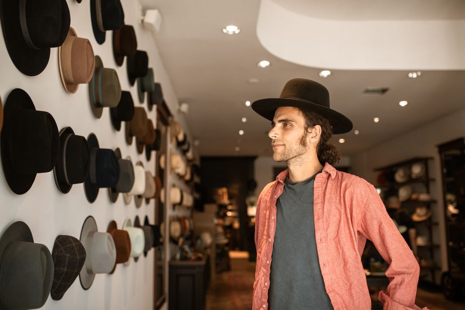 Expert hat shop display and retail environment